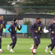 The England team in training