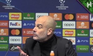 Man City boss Pep Guardiola after beating RB Leipzig in the Champions League