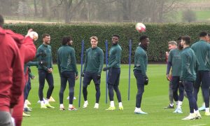 Thomas Partey in Arsenal training